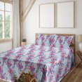 thumbnail image 1 of Ambesonne Tulips Artwork Fitted & Flat Sheet with Shams 4 Pcs Set, Blooming Floral Boho, Queen, Magenta Pale Pink, 1 of 1
