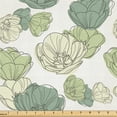thumbnail image 1 of Ambesonne Tulips Fabric by the Yard Upholstery, Neutral Boho Flower Pattern, 3 Yards, Avocado Green Jade Green, 1 of 1
