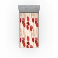 thumbnail image 1 of Ambesonne Tulips Fitted Sheet, Simple Blooms Pattern Art, Twin Size, Dark Coral Eggshell, 1 of 5