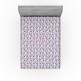 thumbnail image 1 of Ambesonne Tulips Fitted Sheet, Vintage Symmetric Flowers, King Size, Dimgray Pastel Pink, 1 of 5