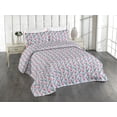 thumbnail image 1 of Ambesonne Tulips Quilted Bedspread Set 3 Pcs, Vintage Symmetric Flowers, Queen, Dimgray Pastel Pink, 1 of 4
