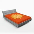 thumbnail image 1 of Ambesonne Turkey Fitted Sheet 2 Pcs Set, Poultry Silhouette Fall, Full, Orange Mustard White, 1 of 3