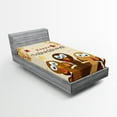 thumbnail image 1 of Ambesonne Turkey Fitted Sheet, Happy Thanksgiving Wording, Twin XL Size, Multicolor, 1 of 3