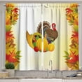 thumbnail image 1 of Ambesonne Turkey Kitchen Curtains, Cornucopia and Poultry, 55"x39", Multicolor, 1 of 3