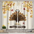 thumbnail image 1 of Ambesonne Turkey Kitchen Curtains, Fall Season Animal Leaf, 55"x45", Brown Orange Yellow, 1 of 3