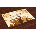 thumbnail image 1 of Ambesonne Turkey Place Mats Set of 4, Happy Thanksgiving Wording, Standard Size, Multicolor, 1 of 4