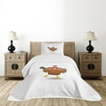 thumbnail image 1 of Ambesonne Turkey Quilted Bedspread Set 2 Pcs, Cartoon Fun Character, Twin Size, Multicolor, 1 of 6