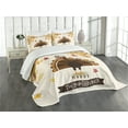 thumbnail image 1 of Ambesonne Turkey Quilted Bedspread Set 2 Pcs, Fall Season Animal Leaf, Twin Size, Brown Orange Yellow, 1 of 5