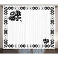 thumbnail image 1 of Ambesonne Turkish Pattern Curtains 2 Panel Set, Oriental Frame, 108" x 63", Black White, 1 of 3