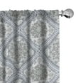 thumbnail image 1 of Ambesonne Turkish Pattern Curtains, Boho Neutral Swirls, Pair of 28"x84", Pale Mauve White Grey, 1 of 5