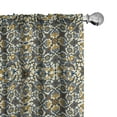 thumbnail image 1 of Ambesonne Turkish Pattern Curtains, Curly Detailed Form, Pair of 28"x63", Earth Yellow Slate Blue, 1 of 5