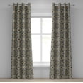 thumbnail image 1 of Ambesonne Turkish Pattern Grommet Curtain, Curly Detailed Form, 50" x 120", Earth Yellow Slate Blue, 1 of 6
