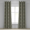 thumbnail image 1 of Ambesonne Turkish Pattern Grommet Curtain, Curly Detailed Form, 50" x 96", Earth Yellow Slate Blue, 1 of 6