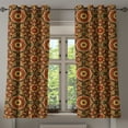 thumbnail image 1 of Ambesonne Turkish Pattern Grommet Curtain, Dark Byzantine, 50" x 54", Ruby Mustard Black, 1 of 6