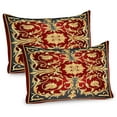 thumbnail image 1 of Ambesonne Turkish Pattern Pillow Sham 2 Pack, Spiral Foliage, 26"x20", Ruby Mustard Black, 1 of 3