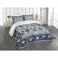 thumbnail image 1 of Ambesonne Turkish Pattern Quilted Bedspread Set 3 Pcs, Tulips Daisies, King Size, Multicolor, 1 of 5