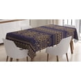 thumbnail image 1 of Ambesonne Turkish Pattern Tablecloth Rectangular Table Cover, Damask Border, 60"x90", Sand Brown Indigo, 1 of 4