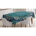 thumbnail image 1 of Ambesonne Turkish Pattern Tablecloth Rectangular Table Cover, Ottoman Motif, 60"x90", Turquoise Dark Blue, 1 of 4