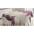 thumbnail image 1 of Ambesonne Turkish Pattern Tablecloth Rectangular Table Cover, Rococo Spiral, 60"x90", Fuchsia Beige, 1 of 4