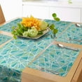 thumbnail image 1 of Ambesonne Turquiose Table Runner & Placemats, Aqua Colored Triangles, Placemat 4 pcs + Runner 12"x90", Dark Seafoam and Almond Green, 1 of 2