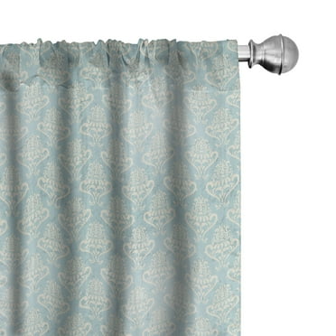 Ambesonne Turquoise 4-Panel Curtains, Medieval, 56"x84", Bluegrey Cream
