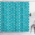 thumbnail image 1 of Ambesonne Turquoise Blue Shower Curtain, Penguins, 69"Wx75"L, Dark Turquoise Dark Grey, 1 of 5