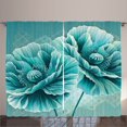 thumbnail image 1 of Ambesonne Turquoise Curtains 2 Panel Set, Futurist Poppy Flowers, 108" x 108", Dark Seafoam Cadet Blue, 1 of 2
