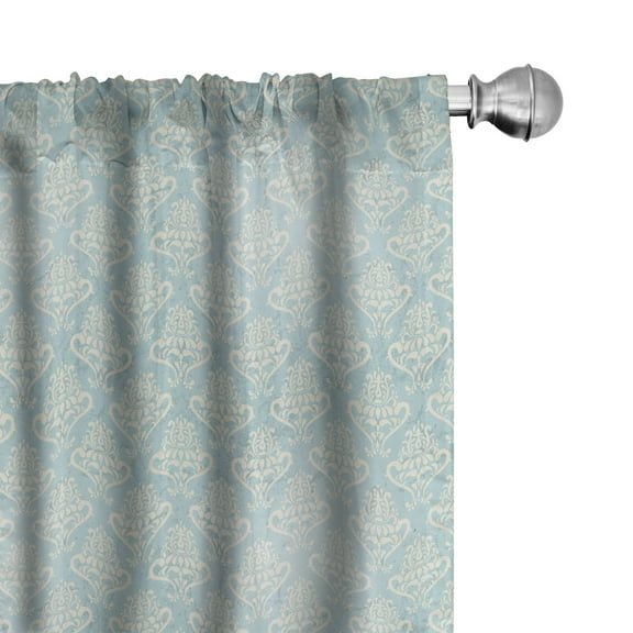 Ambesonne Turquoise Curtains, Medieval, Pair of 28"x63", Bluegrey Cream