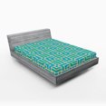 thumbnail image 1 of Ambesonne Turquoise Fitted Sheet, Art Deco Square Lines, Full Size, Turquoise Yellow, 1 of 3