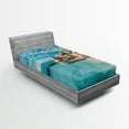 thumbnail image 1 of Ambesonne Turquoise Fitted Sheet, Seascape Ocean Coast, Twin Size, Turquoise, 1 of 3