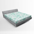 thumbnail image 1 of Ambesonne Turquoise Fitted Sheet, Spring Butterflies, Full Size, Turquoise Seafoam Pearl, 1 of 3