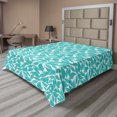 thumbnail image 1 of Ambesonne Turquoise Flat Sheet, Foliage Leaves Lines, King Size, Turquoise White, 1 of 1