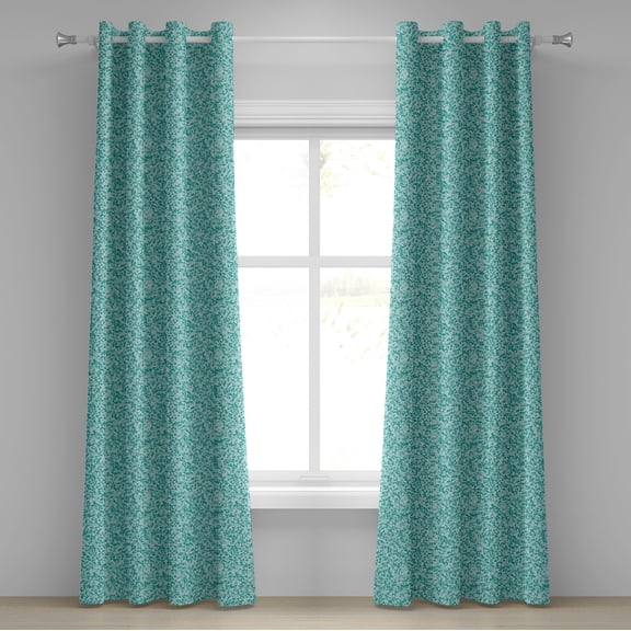 Ambesonne Turquoise Grommet Curtain, Modern Triangles, 50" x 108", Turquoise Teal