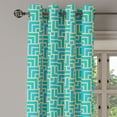 thumbnail image 1 of Ambesonne Turquoise Grommet Curtain Single Panel, Art Deco Square Lines, 50"x60", Turquoise Yellow, 1 of 5
