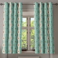 thumbnail image 1 of Ambesonne Turquoise Grommet Curtain, Traditional Polka Dot, 50" x 54", Turquoise Brown Cream, 1 of 6