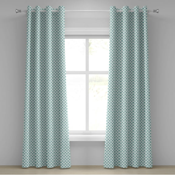 Ambesonne Turquoise Grommet Curtain, Winter Snow Gloves, 50" x 120", White and Pale Blue