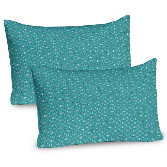 Ambesonne Turquoise Pillow Sham 2 Pack, Moroccan Inspirations, 30"x20", Turquoise Dark Blue