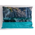 thumbnail image 1 of Ambesonne Turquoise Pillow Sham, Marble Caves Chile, 26" X 20", Purple Grey and Turquoise, 1 of 2