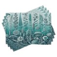 thumbnail image 1 of Ambesonne Turquoise Place Mats Set of 4, Botany Thisle Floral Art, Standard Size, Pale Teal Seafoam, 1 of 5