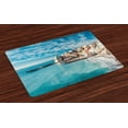 thumbnail image 1 of Ambesonne Turquoise Place Mats Set of 4, Seascape Ocean Coast, Standard Size, Turquoise, 1 of 4