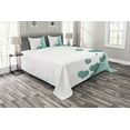 thumbnail image 1 of Ambesonne Turquoise Quilted Bedspread Set 3 Pcs, Hearts Valentines, King Size, Turquoise White Teal, 1 of 3