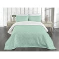 thumbnail image 1 of Ambesonne Turquoise Quilted Bedspread Set 3 Pcs, Monochrome Space, King Size, Mint White Cream, 1 of 5