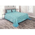 thumbnail image 1 of Ambesonne Turquoise Quilted Coverlet 3 Pcs, Geomeric Chevron Art, King Size, Turquoise, 1 of 2