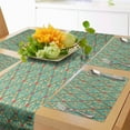 thumbnail image 1 of Ambesonne Turquoise Table Runner & Placemats, Vintage Foliage Leaf, Placemat 4 pcs + Runner 14"x72", Blue Tan Pink, 1 of 2