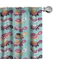 thumbnail image 1 of Ambesonne Turtle Window Curtains, Animals Ethnic, Each 28" W x 63" L, Multicolor Pale Blue, 1 of 4