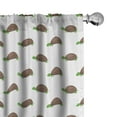 thumbnail image 1 of Ambesonne Turtle Window Curtains, Rhythmic Animal Silhouettes, Each 28" W x 63" L, Umber Green and White, 1 of 4