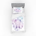 thumbnail image 1 of Ambesonne Turtle Bedding Set 3 Pcs, Colorful Marine Animals, Twin XL, Aqua Pink and Violet, 1 of 2