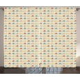 thumbnail image 1 of Ambesonne Turtle Curtains 2 Panel Set, Hand Drawn Happy Turtles, 108" x 63", Multicolor, 1 of 3