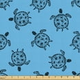 thumbnail image 1 of Ambesonne Turtle Fabric by the Yard Upholstery, Boho Ornamental Sea Animal, 1 Yard, Azure Blue and Charcoal Grey, 1 of 1