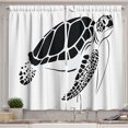 thumbnail image 1 of Ambesonne Turtle Kitchen Curtains, Monotone Caretta Caretta, 55"x39", Black and White, 1 of 3